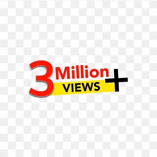 3 Million plus Views Colorful png image for your design